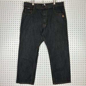 Akademiks Gothic Y2K Baggy Jeans 40x30 Streetwear Skate Wide Leg Denim 90s Punk